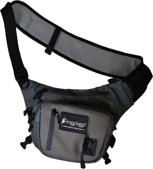 FROGG TOGGS Flats Sling Pack, Easy Hands-Free Tackle Storage Bag with Built-in Rod Support