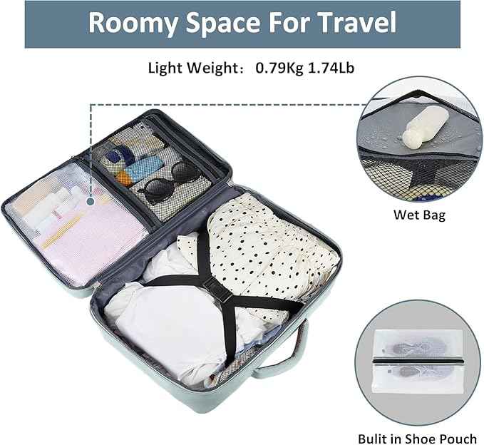 Taygeer Personal Item Backpack for Men Women, Travel Backpack Carry on Luggage Flight Approved with Water Bottle Pocket & Shoe Pouch, Large Weekender Work Bag for Hiking Gift, Gray Powder