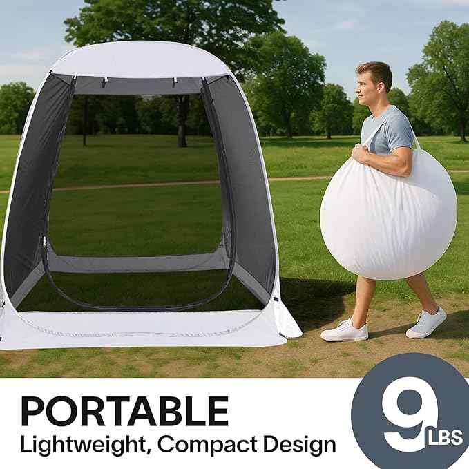 Alvantor Pop Up Screen House Gazebo with Mosquito Netting, Instant UV Resistant Sun Shelter for Patio & Backyard, Portable Canopy Tent for 2-10 Person