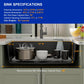 Dcolora 33 inches Granite Composite Kitchen Sink Workstation Black Undermount Single Bowl Large Kitchen Sink 33"W x 19"D x 10"H, DC-GU7743