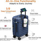 Expandable Lightweight PC Hard Shell Suitcase, 20-inch Luggage with TSA Lock, Top Opening & Cup Holder - Ideal for Business Travel Suitcase (Blue, Carry-on 20-Inch)