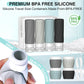 14pack Travel Bottles for Toiletries, TSA Approved Travel Size Toiletries Containers Set, Premium Silicone Leak Proof Refillable Squeezable & Creams jars Accessories Kit W/Clear Bag (Gray)