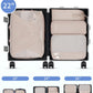 WANDF 7 Set Compression Packing Cubes for Travel, Shirt Folder for Wrinkle-Free, Suitcase Organizer Bags Set for Carry-On Checked Luggage Duffle Bag Women Men(Khaki)