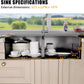 Drop In Kitchen Sink Stainless Steel 32x22 - Drop In Workstation Sink Double Bowl Commercial 16 Gauge Stainless Steel Kitchen Sinks Black