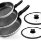 ROYDX Hybrid Nonstick 7-Piece Fry Pan Set,8, 10 and 12-Inch Frying Pans with Removable Handles,Save Space,Non Stick Stainless Steel Skillets,Dishwasher&Oven Safe, Compatible with All Cooktops
