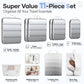 Veken 11 Set Compression Packing Cubes for Travel Essentials,Compressible Expandable Large Luggage Suitcase Organizer Bags for Clothing,Durable Space Saver Storage Bags with Toiletry Bags(White)