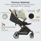 Gravity Folding Baby Stroller - Portable Travel Toddler Stroller w/Adjustable Backrest & Canopy, Lightweight and UV Protected, One-Hand Automatic Folding - Green