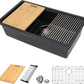 30 Granite Composite Kitchen Sink - Donsdey 30 Inch Black Kitchen Sink Undermount Granite Quartz Composite Ledge Workstation Matte Black Under Counter Single Bowl Sink Basin