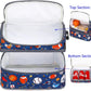FlowFly Double Decker Cooler Insulated Lunch Bag Large Tote for Boys, Girls, Men, Women, With Adjustable Strap, Football