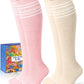 Thick Soft Cotton Compression Socks for Women Men 15-20mmHg Knee High Breathable Cotton Socks for All Day Comfort