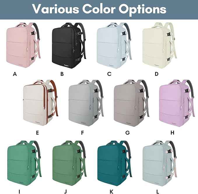 Taygeer Laptop Backpack for Women, TSA Approved Carry On with 17.3 inch Laptop Compartment, Cute Daypack for College Travel Essentials, Business Work Backpack for Travel Essentials, Powder Purple