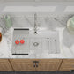 33 Granite Composite Kitchen Sink - Donsdey 33×19 Inch Undermount Kitchen Sink White Granite Quartz Composite Under Counter Single Bowl Sink Basin