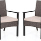 PHI VILLA Outdoor Wicker Chairs Set of 2, Rattan Covered Metal Armchairs with Removable Cushion, Heavy Duty Furniture Set for Patio, Deck, Porch, Yard