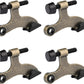 HOMOTEK 4 Pack Hinge Pin Antique Brass Door Stopper, Adjustable Deluxe Heavy Duty Door Stopper 2-1/2"x1-3/4”, with Black Rubber Bumper Tips