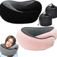 RURING Travel Pillows for Airplanes, Travel Neck Pillow Travel Pillow, Neck Pillow Airplane Memory Foam 360 Degree Support Stowable Pillows for Airplanes Offices and Cars 2PCS (Pink + Black)