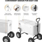 VINGLI 80 Quart Wagon Rolling Cooler Ice Chest, w/Long Handle and 10" Wheels, Portable Beach Patio Party Bar Cold Drink Beverage, Outdoor Park Cart on Wheels