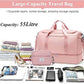 Extra Large Travel Duffle Bag,Carry-on Overnight Bag with Shoes Compartment,Weekender Bags for Women for Travel Business Trips Sport Hospital,3 Pcs Set,Pink