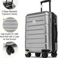KYME Hardside Expandable Carry On Luggage 22x14x9 Airline Approved 20 Inch Hardshell Carry On Suitcase with Wheels TSA Lock Small Travel Rolling Luggage with Cup Holder for Women Men Silver