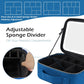 MOMIRA Travel Makeup Bag Cosmetic Bag Makeup Organizer Bag with Lighted Mirror, Adjustable Brightness in 3 Color Scenarios, Waterproof Makeup Train Case, Gift for Women - Cyan Blue
