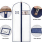 Syeeiex 60'' Garment Bags for Hanging Clothes, Set of 8 Dress Bags for Gowns, Dress Garment Bags for Gowns,Evening Dresses,Fur Coat,Long Dress(White & Dark Blue)