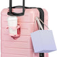 KYME Pink Hardside Expandable Carry On Luggage 22x14x9 Airline Approved 20 Inch Hardshell Carry On Suitcase with Wheels TSA Lock Small Travel Rolling Luggage with Cup Holder for Women
