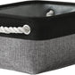 TheWarmHome Storage Basket for Organizing - 12x8x5.2 inch 1 Pack Fabric Storage Cubes, Baskets for Gifts Empty for Closet Organizer Dog Gift Cloth Toy (Grey & Black)