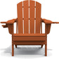 SERWALL Adirondack Chair with Cup Holders - Composite Adirondack Chairs HDPE Outdoor Chairs All Weather Use- Orange