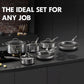 Pots and Pans Set Non Stick, 14 Pcs Hybrid Stainless Steel Cookware Sets, Non Stick Frying Pans, Saucepans, Saute Pan & Stock Pot, PFOA Free Kitchen Skillet,Induction Compatible