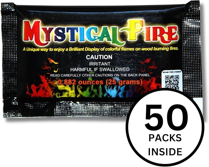 Mystical Fire Color Changing Packets Fire Pits Campfire Enchanted Multi-Color Magical Fun for Indoor Fireplace or Outdoor Use 0.882 Ounces (Regular, 25, Pack)