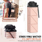 Collapsible Water Bottles 20.6oz Foldable Water Bottle BPA Free Reusable Lightweight LeakProof Travel Silicone Water Bottles for Travel Gym Hiking Camping (Upgrade Light Pink)