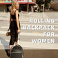 Small Rolling Backpack for Women, Lightweight Travel Backpack with Wheels, Roller Backpack for Adults, Water Resistant Rolling Laptop Bag, Wheeled Underseat Carry On Luggage, Black Gold
