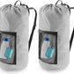 Laundry Bag Backpack, 2PCS Extra Large Travel Laundry Bag with Mesh Pocket & Adjustable Shoulder Straps,Dirty Clothes Travel Bag for College Students Dorm,Apartment(Light Gray)