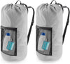 Laundry Bag Backpack, 2PCS Extra Large Travel Laundry Bag with Mesh Pocket & Adjustable Shoulder Straps,Dirty Clothes Travel Bag for College Students Dorm,Apartment(Light Gray)