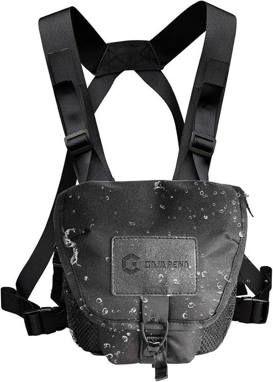 GAIARENA Waterproof Binocular Harness Chest Pack, Bino Harness Case with Rangefinder & Cellphone Pocket for 12x42 Binoculars Lightweight Binocular Pack for Hunting, Hiking (New Version)
