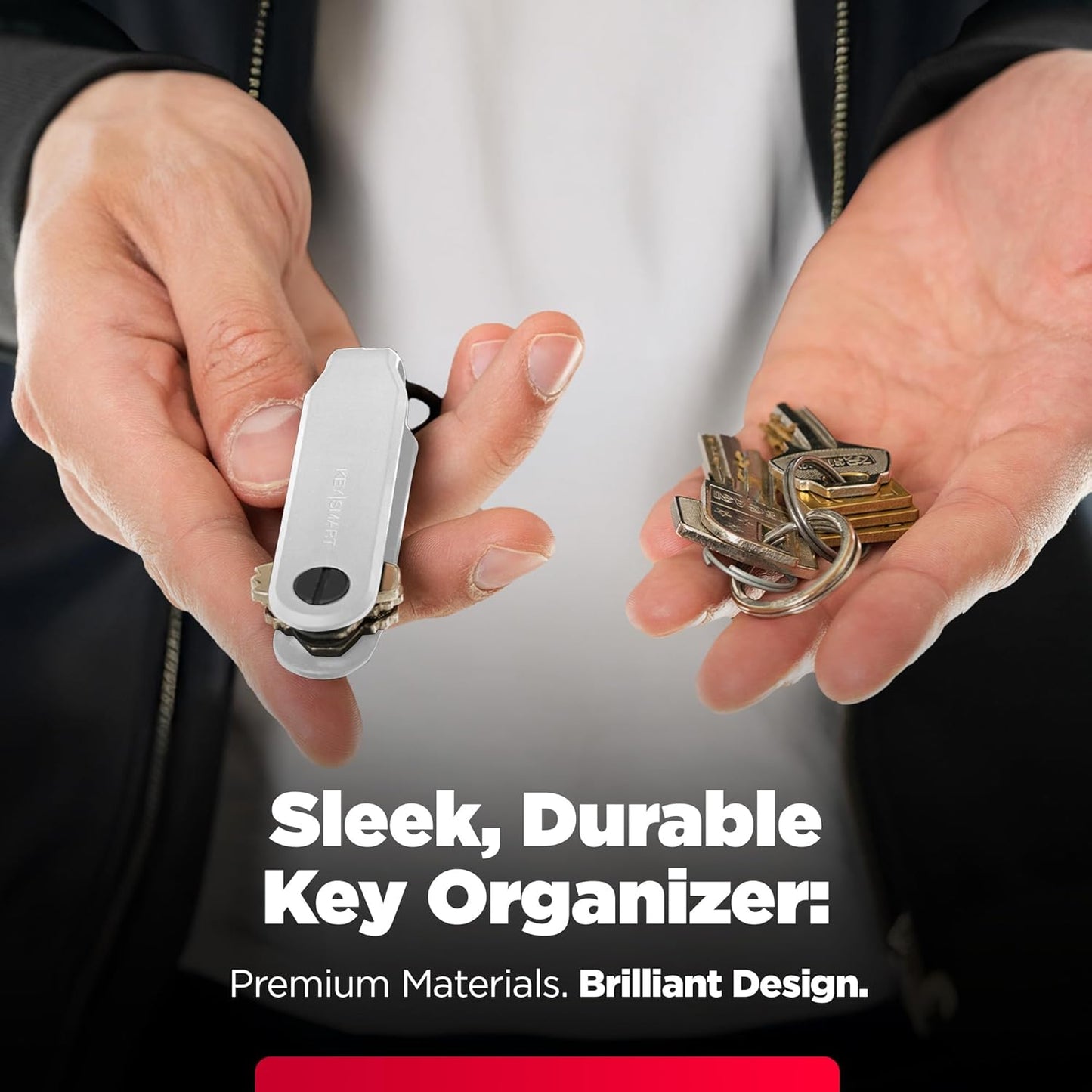 KeySmart Keychain Key Holder - Compact Key Organizer for Key Chain, EDC Key Chains, Key Ring Keychains