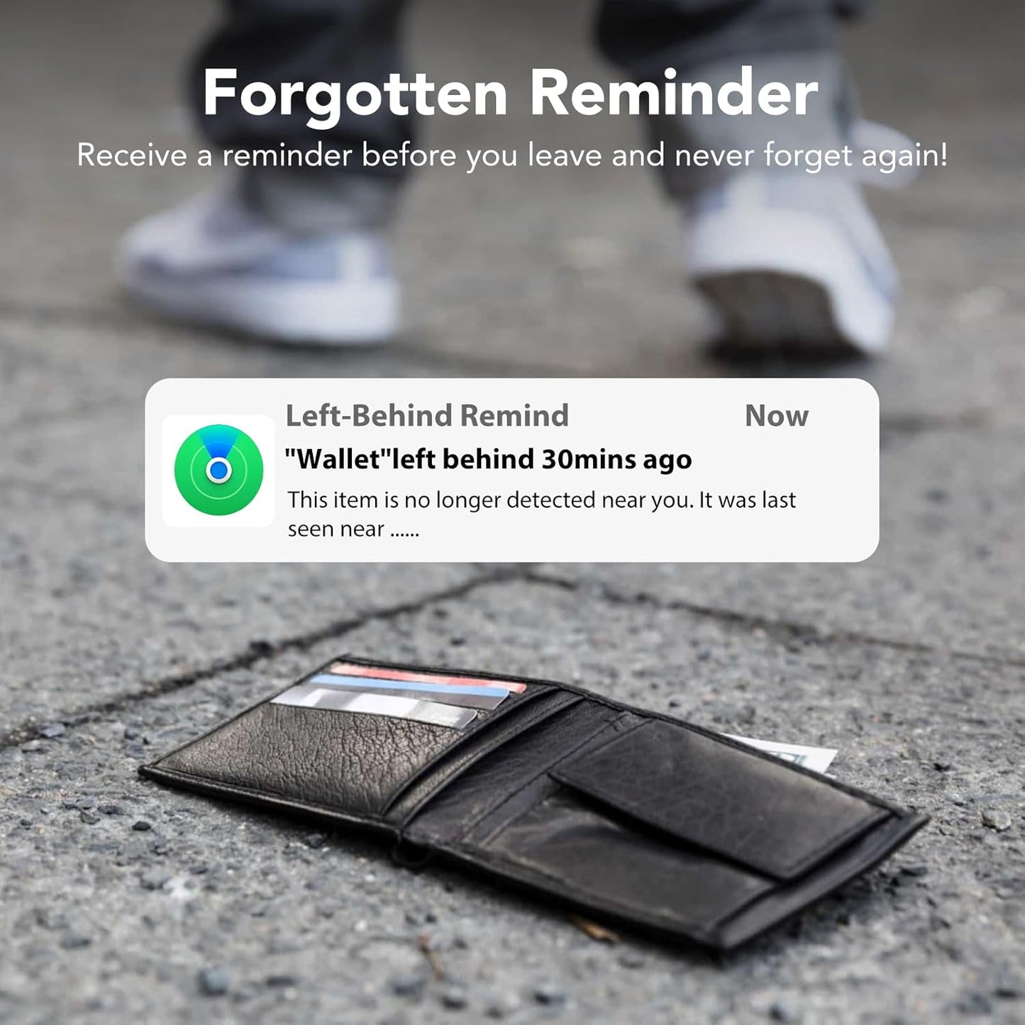 CASCHO Smartcard - Wallet Tracker Card, Compatible with Apple Find My App, Waterproof and Splash-Proof, Keys Finder and Item Locator for Passport, Bags, Laptop, Black 2 Pack