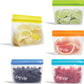 (re) zip 5-pack Stand-Up Reusable Bags | BPA-Free, Food Grade, Leakproof, Freezer and Dishwasher Safe | 5 Snack-Size Bags (1-Cup / 8-Oz) | Multicolor for Easy Organization