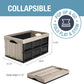 CleverMade Collapsible Storage Bins - Tan 3 Pack 46L - Stackable Containers Heavy Duty Capacity Folding Crates - Space-Saving for Home
