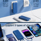 Portable Charger with Built in Cable and AC Wall Plug, USB C Power Bank 12000mAh 22.5W Super Fast Charging, Lightweight Portable Phone Charger Travel Battery Pack for iPhone, Samsung, Tablets (Navy)