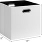 Posprica 11x11 Storage Cubes, Collapsible Storage Bins with Dual Handles, Fabric Foldable Storage Boxes Basket for Closet Shelf Cabinet Bookcase Organization, Set of 4, White