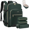 LOVEVOOK Travel Backpack for Women & Men 40L,Airline Approved Carry On Backpack Travel Essential,TSA Carry on Luggage,Waterproof Personal Item Travel Bag,Suitcase with Packing Cubes,Dark green-Black-1