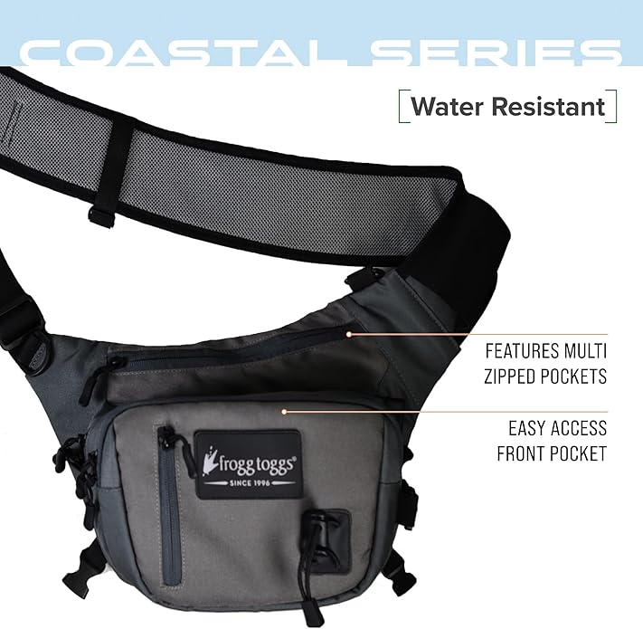 FROGG TOGGS Flats Sling Pack, Easy Hands-Free Tackle Storage Bag with Built-in Rod Support