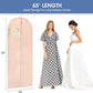 Dress Bags for Gowns, 65'' Pink Garment Bags for Hanging Clothes, Dress Garment Bag Women, Long Dress Cover with Clear Window for Dresses, Coats, Uniforms（2 Pack）