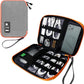 Electronics Travel Organizer,Portable Waterproof Electronic Travel Storage Bag for Small Charging Cord Storage,Charger,SD Card etc,for Travel,Business-Grey Orange