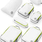Large Compression Packing Cubes for Travel-Packing Cube Luggage Organizers 7 Piece Set for Checked Luggage-Ultralight, Expandable/Compression Bags by TRIPPED Travel Gear (White/Green) - Roamly