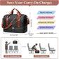 Travel Duffel Bag for Women, Carry-on Overnight Weekender Bags with Wet Pocket & Toiletry Bag, For Spirit Airlines 18x14x8 Personal Item Bag,Small,Black & Brown