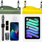 Large Watperproof Pouch 2 Pack [Up to 11.3"], IPX8 Waterproof Cell Phone Case Dry Bag Pouch Compatible with iPhone 14 13 12 Pro Max, Galaxy S23 Ultra S22 or iPad mini, Army Green+Yellow