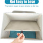 Large 22 Quart Linen Fabric Foldable Storage Bin Cube Organizer Basket with Flip-Top Lid & Handles, Clothes Blanket Box for Home, Office, Closet, Teal & White, 4 Pack 14.6 x 9.5 x 9.5