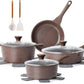SENSARTE Nonstick Cookware Set 13-Piece, Healthy Pots and Pans Set Kitchen Cooking Set with Stay-Cool Handles, Silicone Utensils and Pot Protectors, PFOA Free