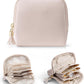 Vlando Small Travel Jewelry Organizer,Jewelry Pouch Bags,Velvet Jewelry Storage Bag for Bracelet Rings Earring,Portable Jewelry Travel Case for Traveler-Apricot Pink